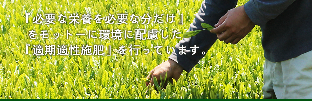 『必要な栄養を必要な分だけ』をモットーに環境に配慮した『適期適性施肥』を行っています。